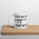 If Evil Has A Gun I Want One Too Mug - Flag and Cross