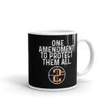 One Amendment to Protect Them All Ceramic Mug - Flag and Cross