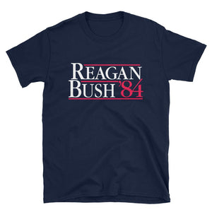 Reagan Bush 84 Short-Sleeve Unisex T-Shirt - Flag and Cross
